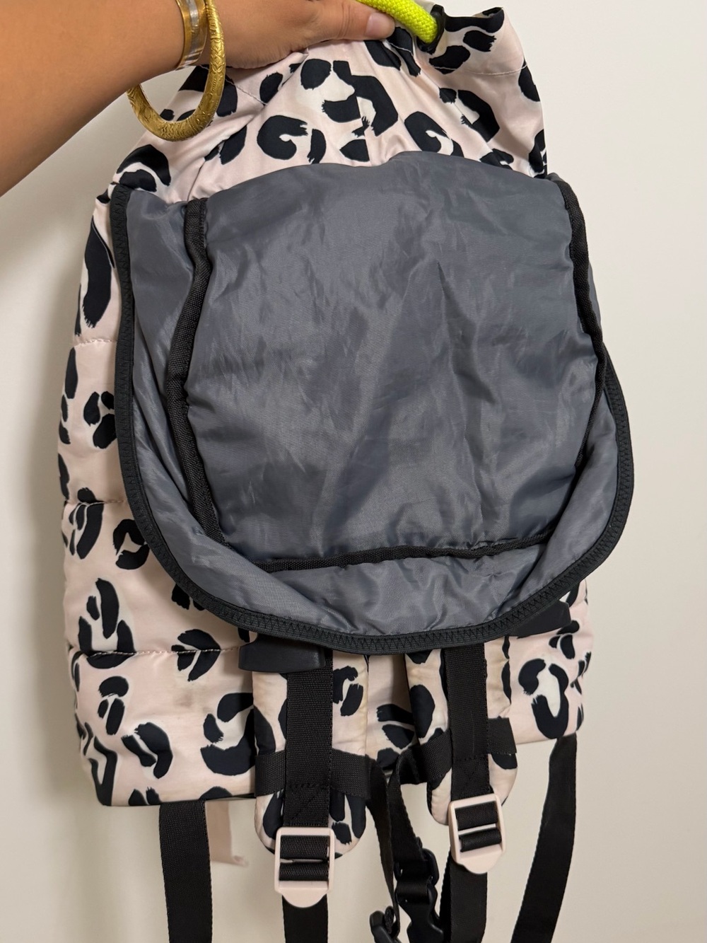 adidas StellaSport Leopard Print Backpack with Neon Green Accents - Picture 7 of 10